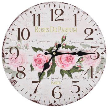 Zegar ścienny do kuchni MWGROUP, biało-różowy, 30 cm - MWGROUP