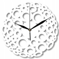 Zegar Ścienny Drewniany Biały Kosmo Modny Loft 35 cm