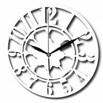 Zegar Ścienny Drewniany Biały Loft Modny Koniczyna 35 cm