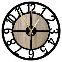 Zegar Ścienny Drewniany Dąb Sonoma Modny Styl 45 cm