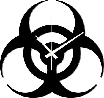 Zegar Ścienny Drewniany Dekoracyjny Biohazard logo 45 cm - DrewnianyDecor