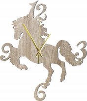 Zegar Ścienny Drewniany Dekoracyjny Koń Konik stojący Dęba 45 cm