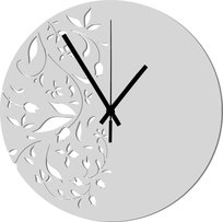 Zegar Ścienny Drewniany Dekoracyjny w Kwiaty Liście 45 cm