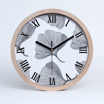 Zegar ścienny drewniany okrągły miłorząb fi 30 cm, Tulup - Tulup