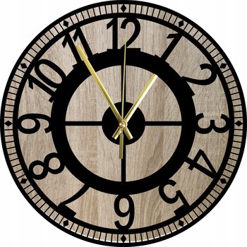 Zegar Ścienny Drewniany Piękny Rzymski Styl Dąb Sonoma 45 cm - DrewnianyDecor