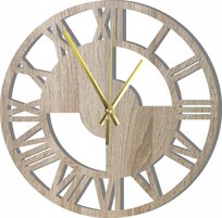 Zegar Ścienny Drewniany Retro Look do Salonu Kuchni 45 cm