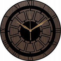Zegar Ścienny Drewniany Rzymski Motyw Modny Prezent 35 cm