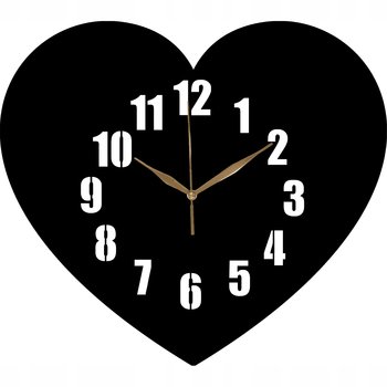 Zegar Ścienny Drewniany Serce Walentynki Prezent 35 cm - DrewnianyDecor