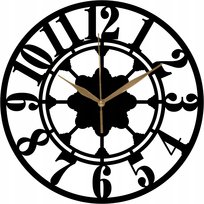 Zegar Ścienny Drewniany Stylowy Design Koniczyna 35 cm
