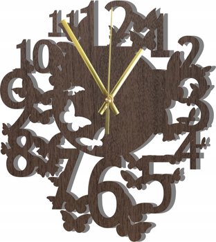 Zegar Ścienny Drewniany Wiosenny Motyle Motylki 45 cm - DrewnianyDecor