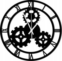 Zegar Ścienny Drewniany z przekładniami w stylu Vintage 45 cm