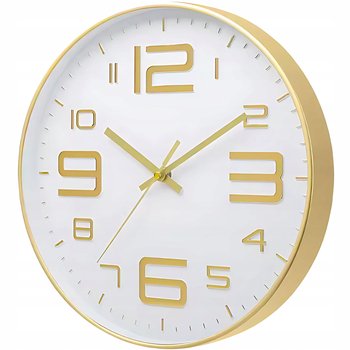 ZEGAR ŚCIENNY DUŻY NOWOCZESNY ZŁOTY CICHY NA ŚCIANĘ DO SALONU KUCHNI POKOJU - Eddcom