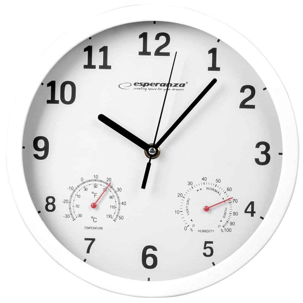 Zegar Ścienny Esperanza Lyon Biały Ehc016W - Esperanza | Sklep EMPIK.COM