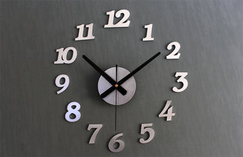 Zegar ścienny GATITO, srebrny, 70-130 cm - ikonka
