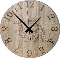Zegar Ścienny Grawerowany Rybka na Haczyku dla Wędkarza 45 cm