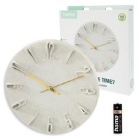Zegar ścienny Hama Corfu beżowy 30cm zegar kwarcowy cichy ekologiczny słoma
