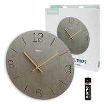 Zegar ścienny Hama Crete MDF antracyt 30cm zegar kwarcowy cichy z drewnem