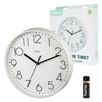 Zegar ścienny Hama Salina 22cm z cyframi arabskimi biały bez tykania cichy