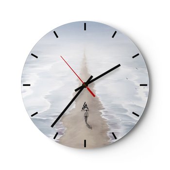 Zegar ścienny - Jasna przyszłość - 40x40cm - Morze Jasny Plaża - Okrągły zegar ścienny - Nowoczeny Stylowy Zegar do salonu do kuchni - Cichy i Modny zegar - ARTTOR