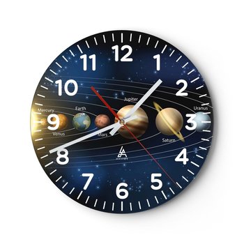 Zegar ścienny - Jedna z dziesięciu - 30x30cm - Kosmos Galaktyka Układ Słoneczny - Okrągły zegar ścienny - Nowoczeny Stylowy Zegar do salonu do kuchni - Cichy i Modny zegar - ARTTOR