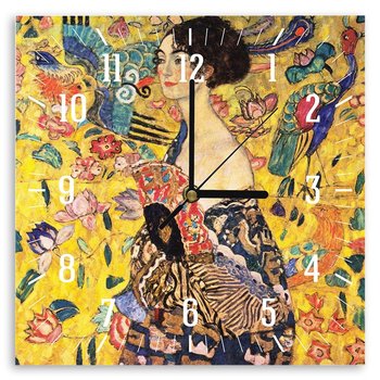 Zegar ścienny Lady With Fan - Klimt 30x30 - Legendarte