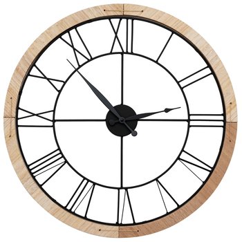 Zegar Ścienny Loft Round 60 cm metalowy/drewniany MC70898 - Tutumi