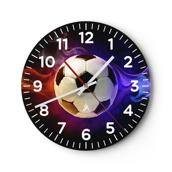 Zegar ścienny - Magiczna moc gry - 30x30cm - Abstrakcja Sport Piłka Nożna - Okrągły zegar ścienny - Nowoczeny Stylowy Zegar do salonu do kuchni - Cichy i Modny zegar - ARTTOR
