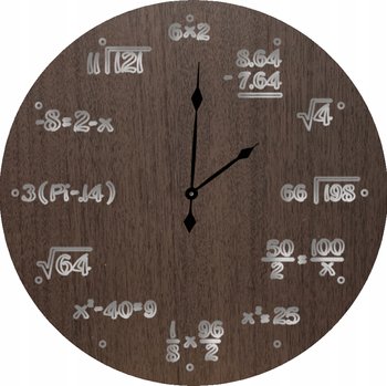 Zegar Ścienny Matematyczny Pitagoras dla Metematyka 45 cm - DrewnianyDecor