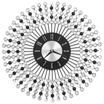 Zegar ścienny, metal, 43 cm, czarny - vidaXL