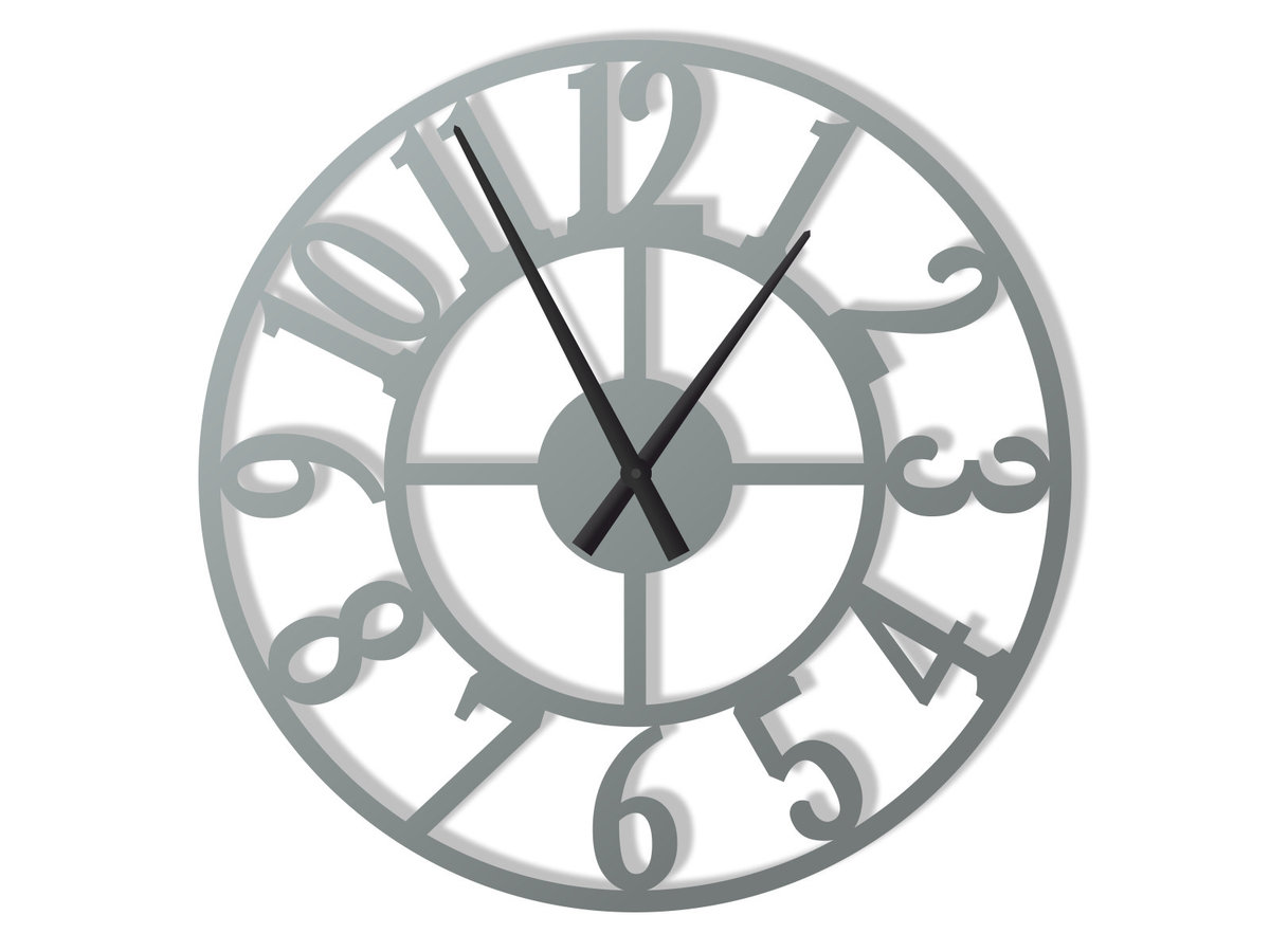 Фото - Настінний годинник Roma Zegar ścienny metalowy  II 70 cm srebrny 