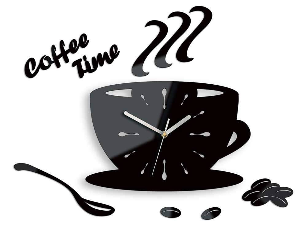 Фото - Настінний годинник Modern Zegar ścienny  CLOCK Coffe Time, czarny, 43x64 cm 