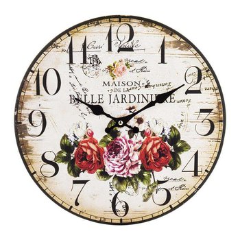 Zegar ścienny motyw kwiatowy vintage średnica:34cm - ART-POL