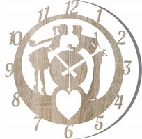 Zegar Ścienny na Prezent Zakochana Para Walentynki 45 cm