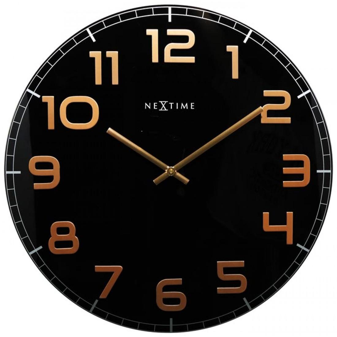 Фото - Настінний годинник NeXtime Zegar ścienny  Classy Large, czarny 