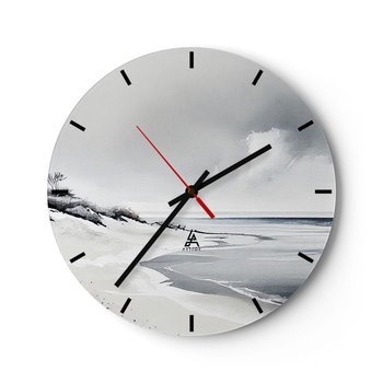 Zegar ścienny - Od zawsze razem - 40x40cm - Wydmy Plaża Ocean - Okrągły zegar ścienny - Nowoczeny Stylowy Zegar do salonu do kuchni - Cichy i Modny zegar - ARTTOR