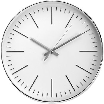 Zegar ścienny Quartz, srebrny, 30 cm - Emako