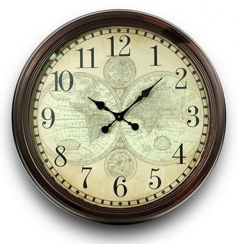 Zegar ścienny retro, brązowo-kremowy, 70x70 cm - Pigmejka