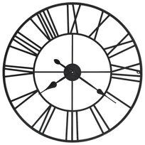 Zegar ścienny retro, metalowa rama, 80 cm, czarny / AAALOE