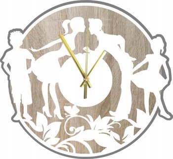 Zegar Ścienny Rodzinny na Prezent Rodzinka w komplecie 45 cm - DrewnianyDecor