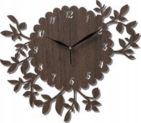 Zegar Ścienny Roślinny Ozdobiony Motywem Liści 35 cm