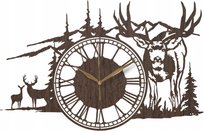 Zegar Ścienny Rzymski dla Myśliwego z Jeleniem 35 cm