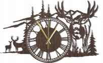 Zegar Ścienny Rzymski Myśliwski z motywem Jelenia 45 cm