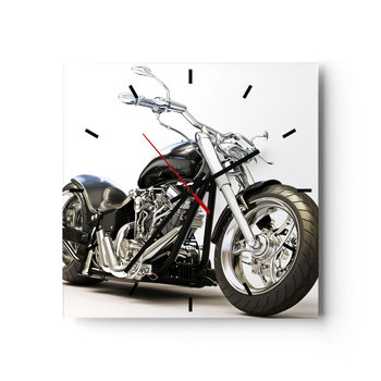 Zegar ścienny - Siła z charakterem - 40x40cm - Motoryzacja Motocykl Podróż - Kwadratowy zegar ścienny - Nowoczeny Stylowy Zegar do salonu do kuchni - Cichy i Modny zegar - ARTTOR