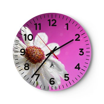 Zegar ścienny - Skromny w swojej urodzie - 40x40cm - Kwiat Natura Ogród - Okrągły zegar szklany - Nowoczeny Stylowy Zegar do salonu do kuchni - Cichy i Modny zegar - ARTTOR