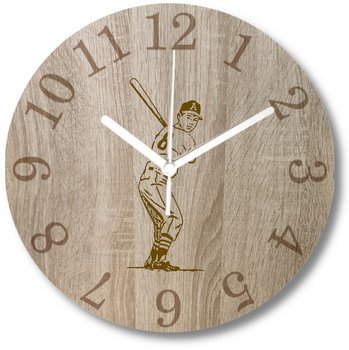 Zegar Ścienny Sportowy Baseball Gra 35 cm - DrewnianyDecor