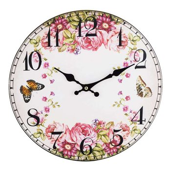 Zegar ścienny styl kwiatowy vintage średnica 34 cm - ART-POL