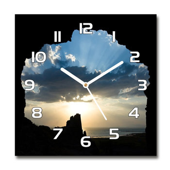 Zegar Ścienny Szklany z Cichym Mechanizmem - Zachód Słońca 30x30 cm - Inny producent