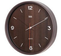 Zegar ścienny tarczowy klasyczny kwarcowy 30 cm ciemny brąz Teesa
