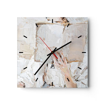 Zegar ścienny - W innym świecie - 40x40cm - Sztuka Książka Minimalizm - Kwadratowy zegar ścienny - Nowoczeny Stylowy Zegar do salonu do kuchni - Cichy i Modny zegar - ARTTOR