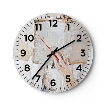 Zegar ścienny - W innym świecie - 40x40cm - Sztuka Książka Minimalizm - Okrągły zegar szklany - Nowoczeny Stylowy Zegar do salonu do kuchni - Cichy i Modny zegar - ARTTOR